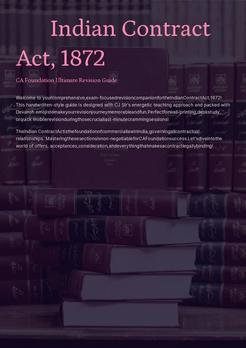 First page of Revision chart of Contract Act