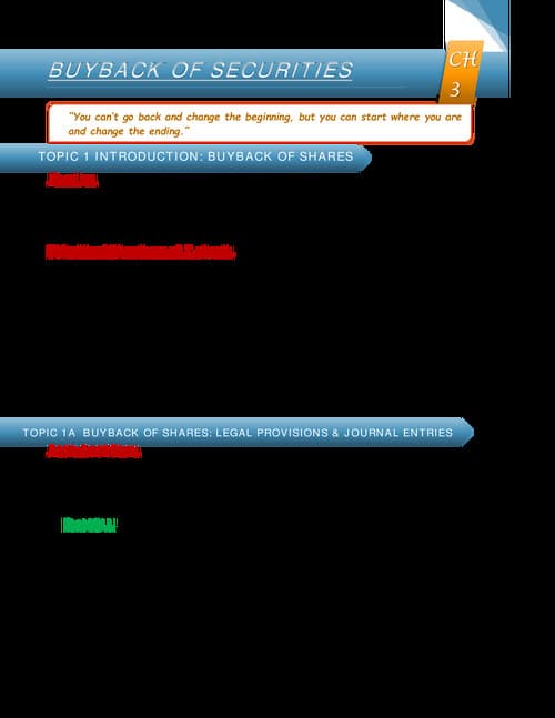 First page of Buyback of Securities by CA Nitin Goel