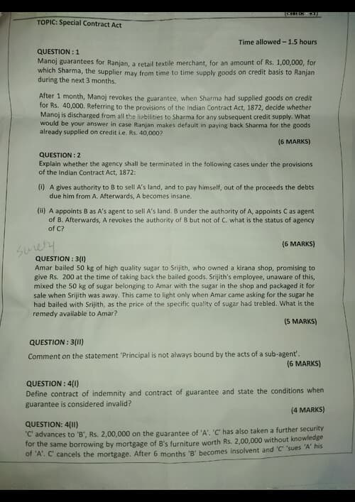 First page of Practice papers