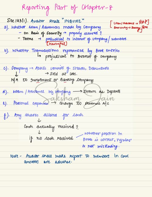 First page of Audit Report Part - 1 Handwritten Notes - Revision Notes •CARO 2020