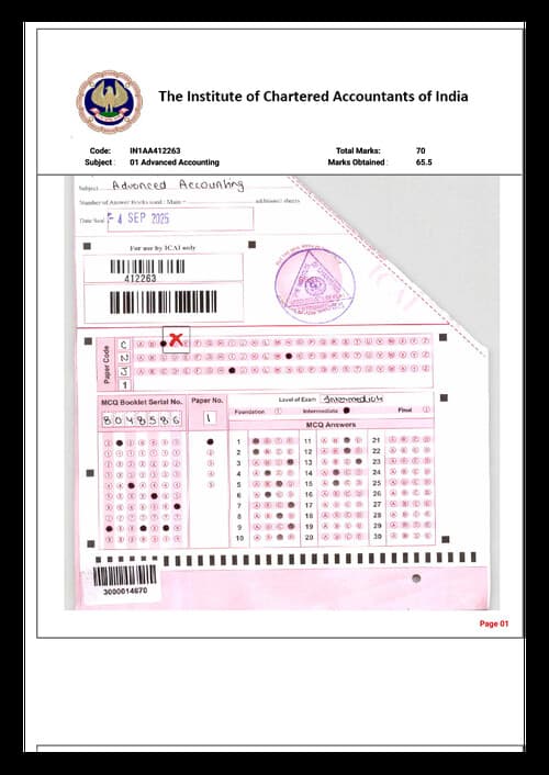 First page of Advanced Accounting - Certified Copies AIR 1 from Sep 25 Attempt