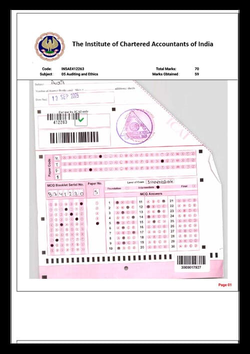 First page of Auditing - Certified Copies AIR 1 from Sep 25 Attempt
