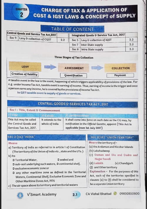 First page of GST CHP 2 by Vishal Bhattad sir for May 26.