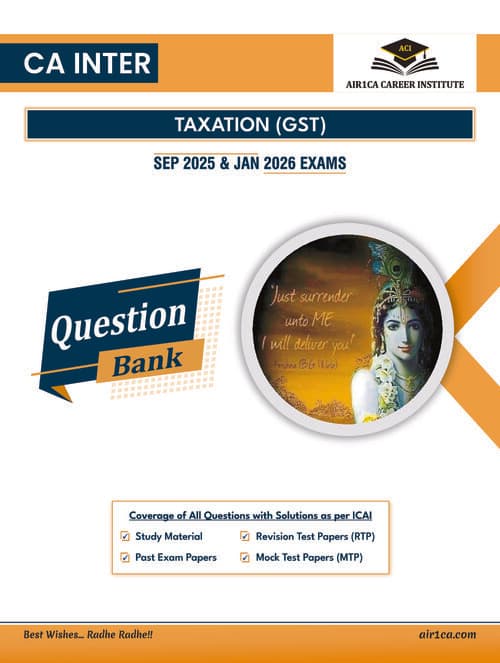 First page of GST Question Bank - AIR 1 CA Covered all Exam Oriented Questions !!