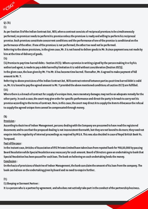 First page of Solutions - All India Law Test - CSG #MUSTSEE