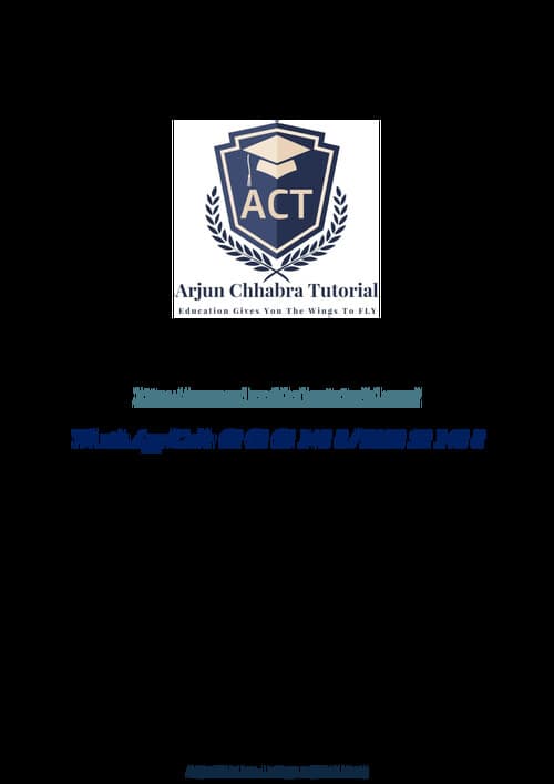 First page of CA Foundation -Wisdom session notes and important questions by Arjun Chhabra sir