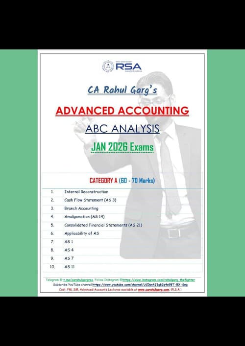 First page of Advance Accounting- Only ABC ANALYSIS You Need by- CA Rahul Garg Sir
