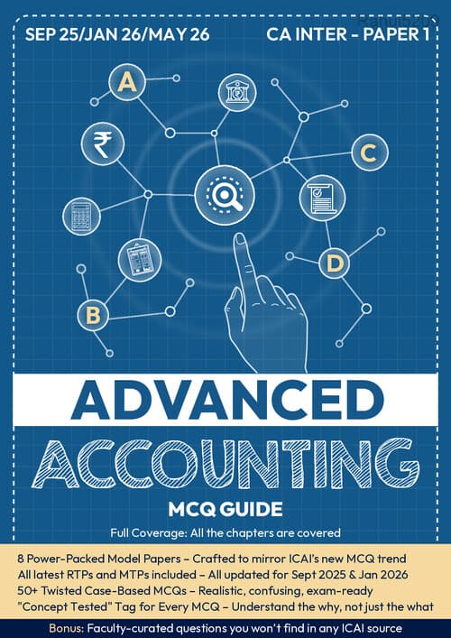 First page of One-Stop Solution for "Advanced Accounting" Case-Based and Individual MCQs. Covering All Recent and Past PYQ,MockTest,RTP
