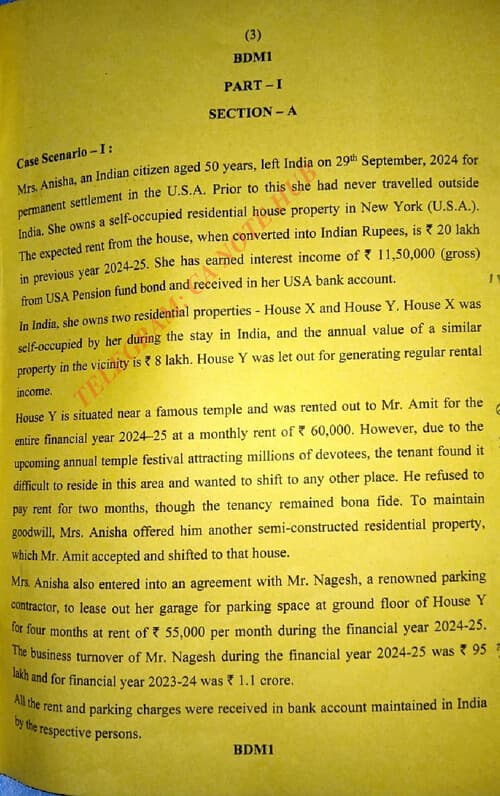 First page of Taxation question paper Jan 26.