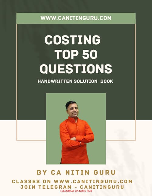 First page of Costing Top 50 Question Solution Book By Nitin Guru