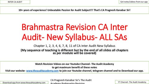 First page of Pragnesh Kanabar E-book audit SA notes.