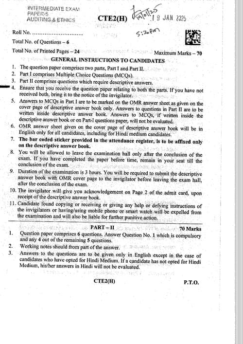 First page of Audit pyq
