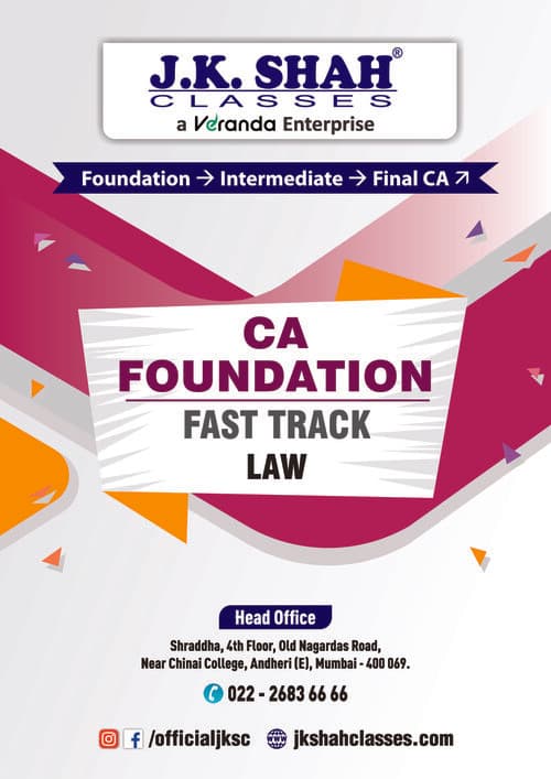 First page of Ca Foundation LAW Fastrack revision book by JK SHAH