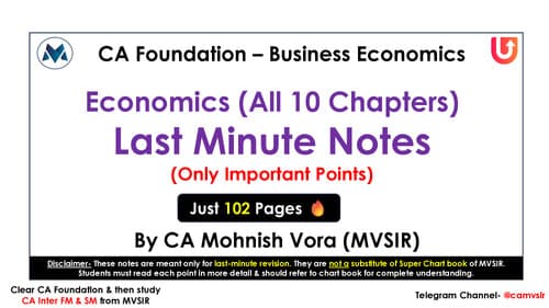 First page of Economics Last minute notes By Mohnish Vora (MV)sir