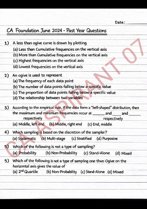 First page of Quant theory part 1 for practice