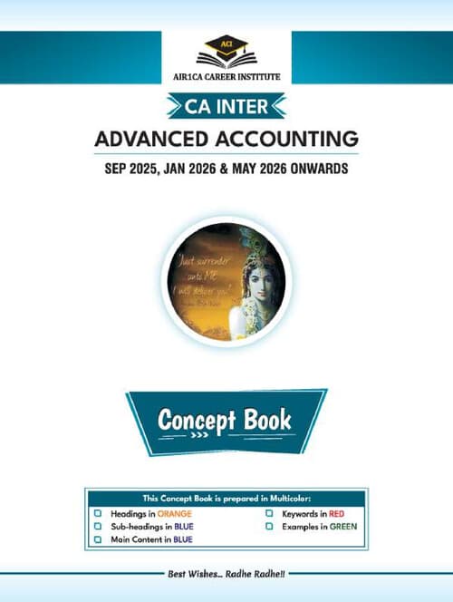 First page of CA Inter Advance Accounting Concept Book By CA HP Agarwal Air 1 CA Institute