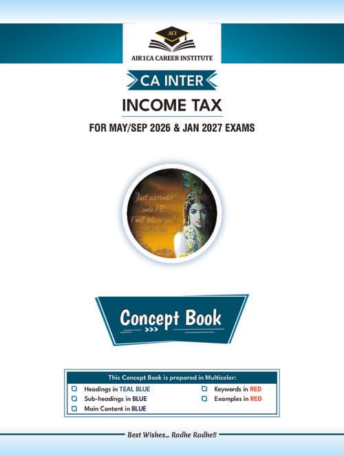 First page of CA INTER INCOME TAX CONCEPT BOOK BY AIR 1 CA INSTITUTE