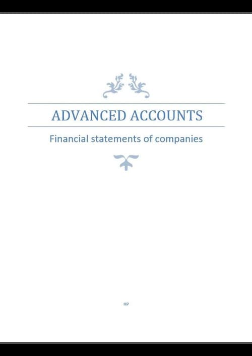 First page of CA intermediate - advanced accounts - financial statements of companies
