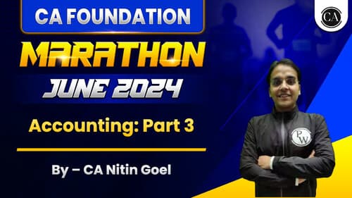First page of Ca foundation accounts detailed notes with practice questions by ca nitin goel sir applicable for may 26 also