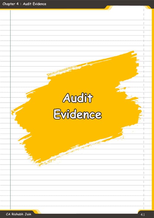 First page of #Exclusive #Auditing & Ethics #CA Rishabh Jain Sir's #Sep 26 & Jan 27 Exams Chapter 4 :- Audit Evidence (Maestro Book) (SA 500)