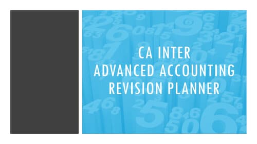 First page of ADVANCED ACCOUNTS 9 DAYS REVISION PLANNER