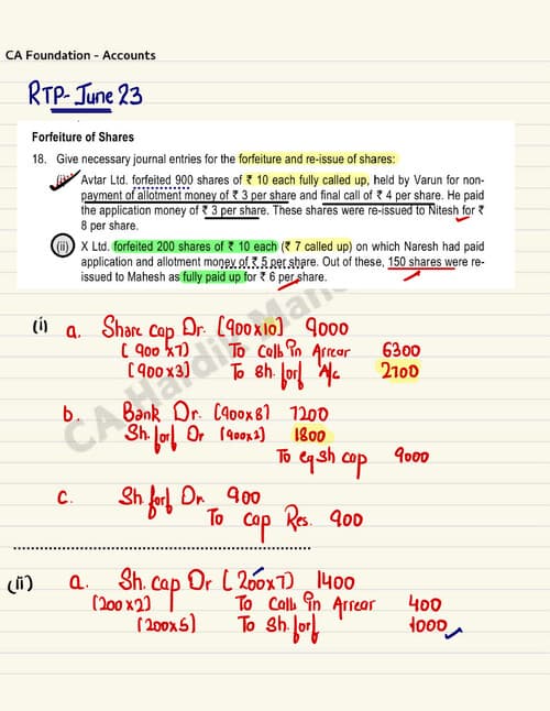 First page of Company Accounts Hand written notes (03) By HARDIK MANCHANDA SIR RELEVANT FOR MAY ATTEMPT AND ONWARDS ●KISI KO PW KE LEC FREE OF COST CHAHIYE ?? ☆DM ME ON TG - @DpandeyRrrrr