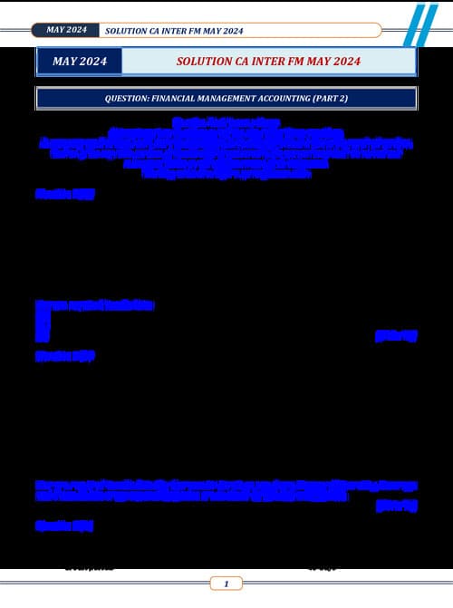 First page of FM all new course pyq from May 24.