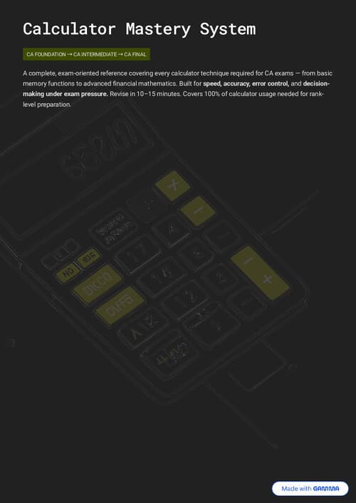 First page of things you should know about your calculator