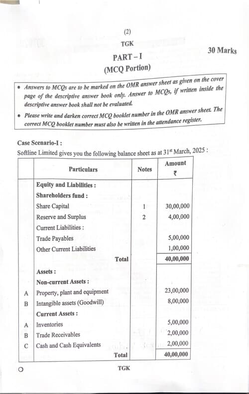 First page of Advanced accounting exam paper may 26