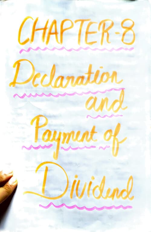 First page of Law ch 9 declaration and payment or devidend Detailed notes Shubham Singhal sir Sep2026 jan2027