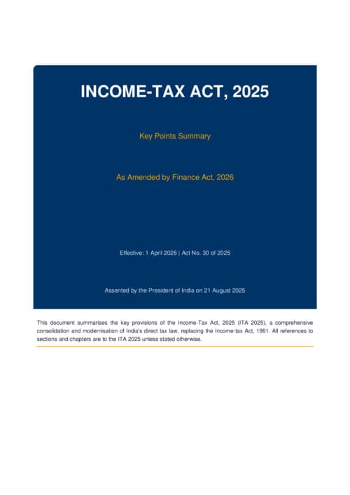 First page of New income tax act 2025 summary book pdf