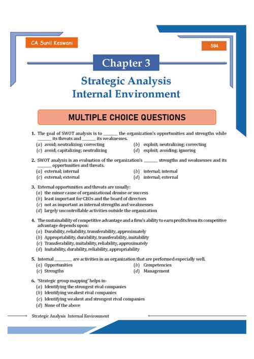 First page of SM ch. 3 MCQ for practice