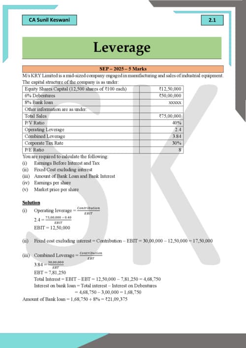 First page of Leverage previous year question paper and rtp complier