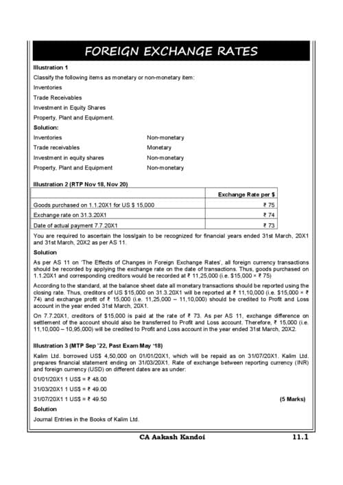 First page of The effects of changes in foreign exchange rates question answers Rtp