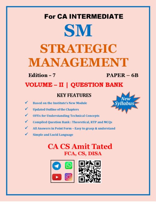First page of SM Question Bank latest If Anybody wants PW and VC Gurukul CA intermediate classes DM me ✔️