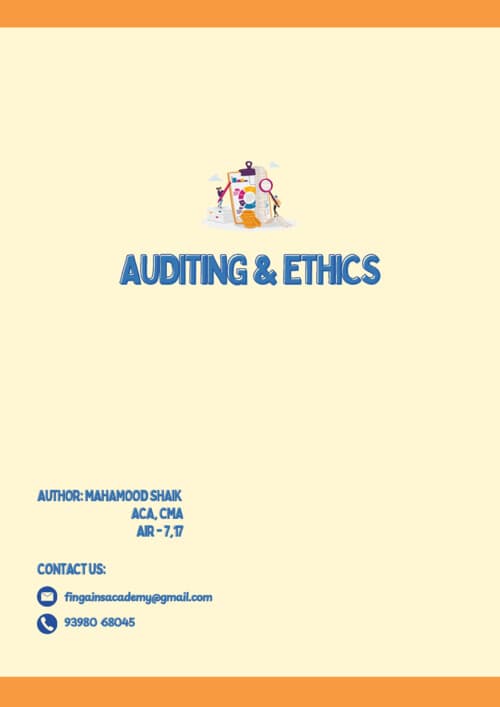 First page of Auditing booklet for CA Intermediate examination...!!