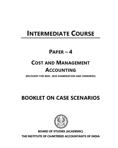 First page of CA inter costing case scenario of ICAI pdf
