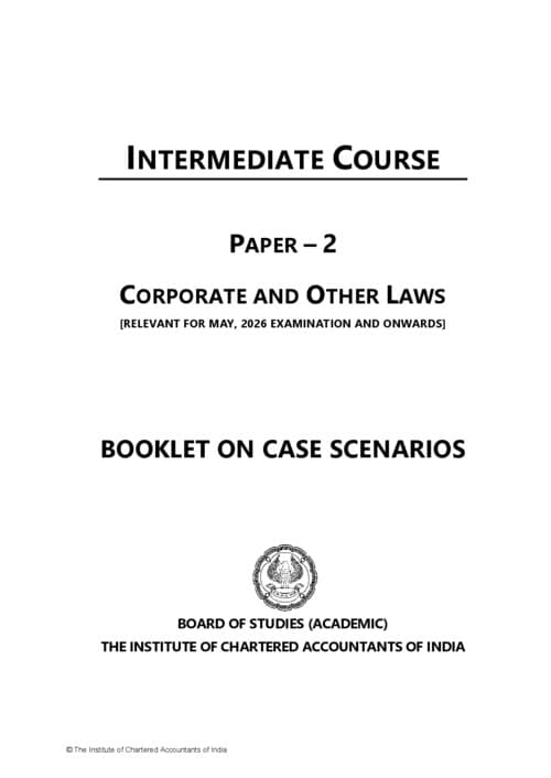 First page of Ca inter law mcq booklet