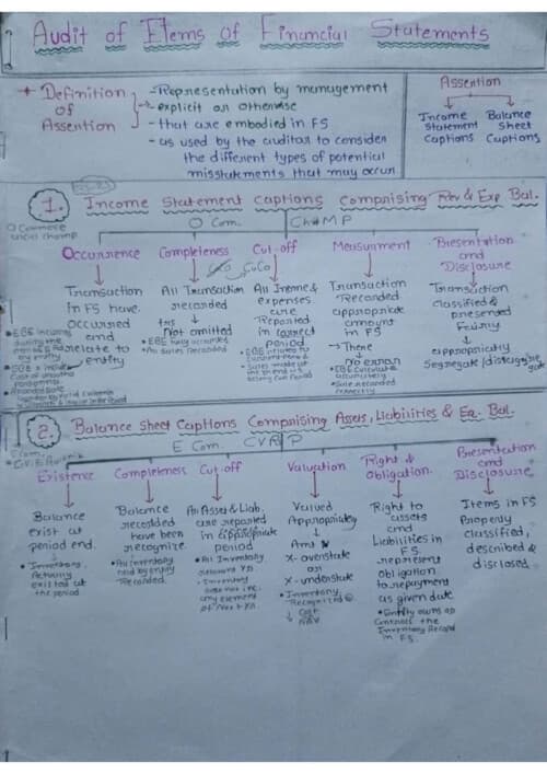 First page of Ca inter Audit ch:-5 Part:-1 balance sheet items Handwritten notes easy for effective reading Also read the schedule formate from modul