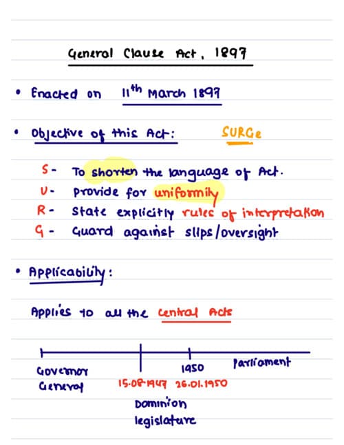 First page of GCA NOTES
