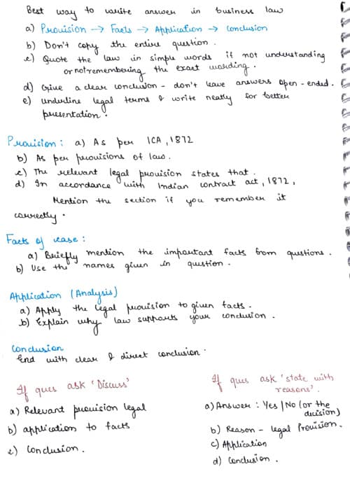 First page of Answer writing practice