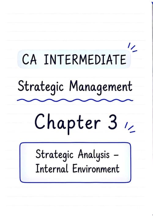 First page of Strategic Management...chapter 3 ... Handwritten notes.. CA Intermediate examination