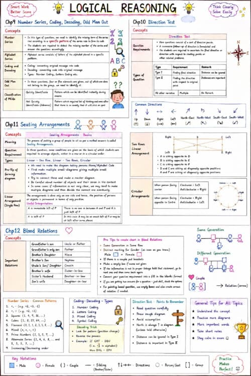 First page of Logical reasoning notes in a single chart
