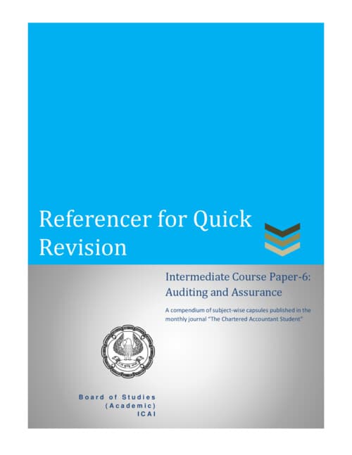 First page of Auditing and ethics...last minute revision capsule..!! CA Intermediate examination One revision source by ICAI
