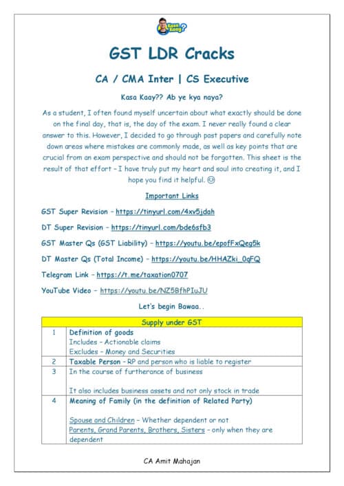 First page of GST LDR CRACKS BY AMIT MAHAJAN SIR