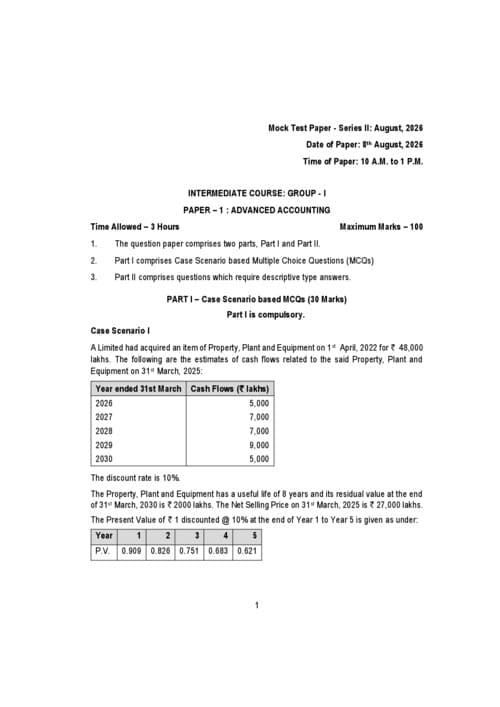 First page of CA inter september 2026 series ll