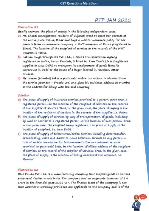 First page of GST LDR Most Important question by CA Jasmeet Sir