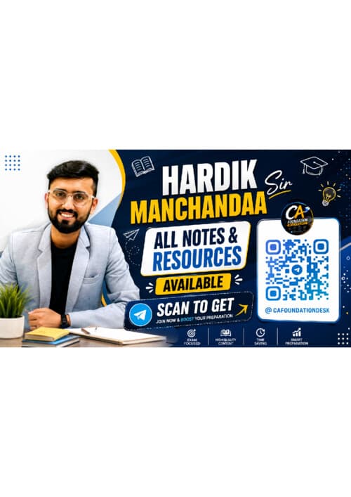 First page of Hardik Manchanda Sir latest All Notes & Resources Available SCAN TO GET If anybody wants PW, Vishwas Ca and Parag Sir Classes DM me