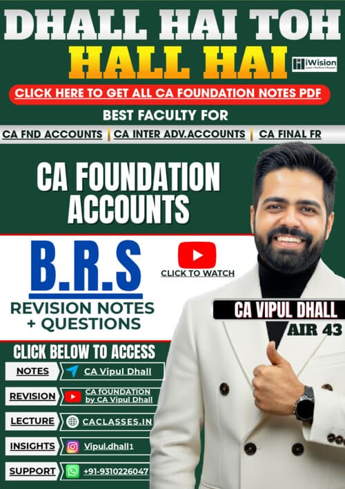 First page of CA Foundation Accounts Sept 2026 - B.R.S Handwritten Notes