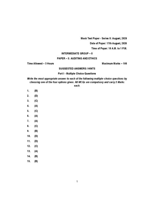 First page of CA inter September 26 MTP series ll solutions